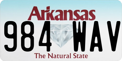 AR license plate 984WAV