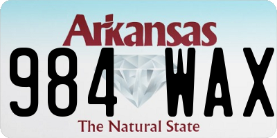 AR license plate 984WAX