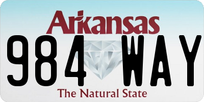 AR license plate 984WAY