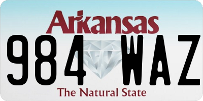 AR license plate 984WAZ
