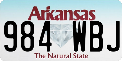 AR license plate 984WBJ