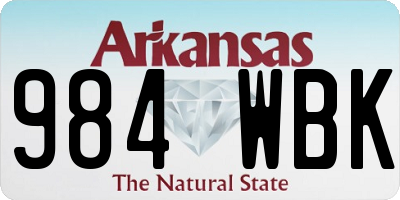 AR license plate 984WBK