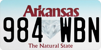 AR license plate 984WBN