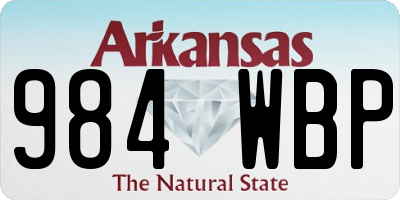 AR license plate 984WBP