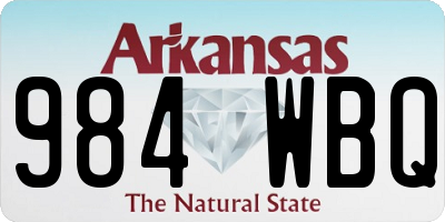 AR license plate 984WBQ