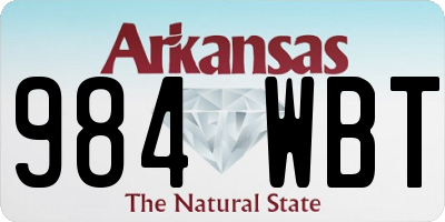AR license plate 984WBT
