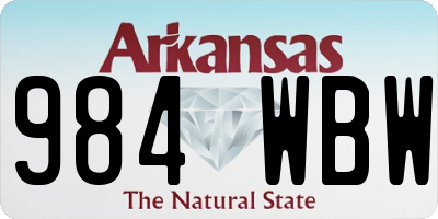 AR license plate 984WBW