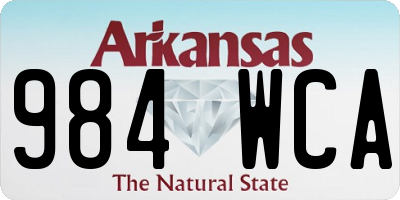 AR license plate 984WCA