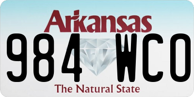 AR license plate 984WCO