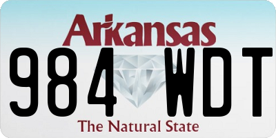 AR license plate 984WDT