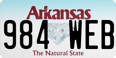 AR license plate 984WEB