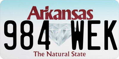 AR license plate 984WEK