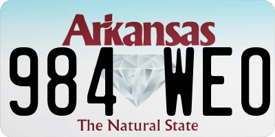 AR license plate 984WEO