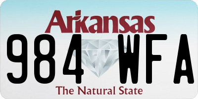 AR license plate 984WFA