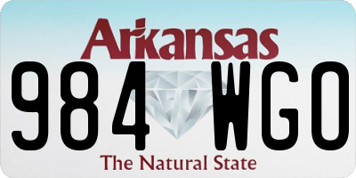 AR license plate 984WGO