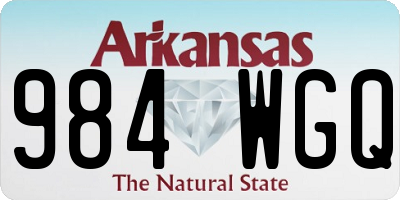 AR license plate 984WGQ