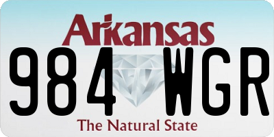AR license plate 984WGR
