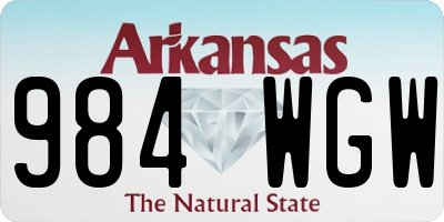 AR license plate 984WGW