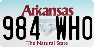 AR license plate 984WHO