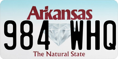 AR license plate 984WHQ