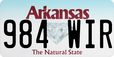 AR license plate 984WIR