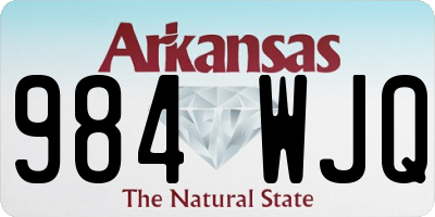 AR license plate 984WJQ