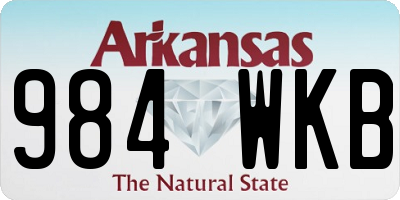 AR license plate 984WKB