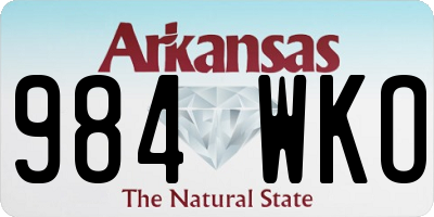 AR license plate 984WKO