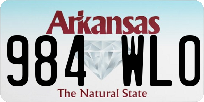 AR license plate 984WLO