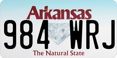 AR license plate 984WRJ