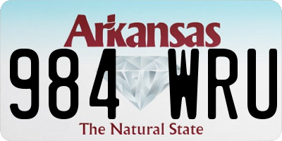 AR license plate 984WRU