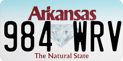 AR license plate 984WRV