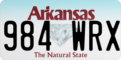 AR license plate 984WRX