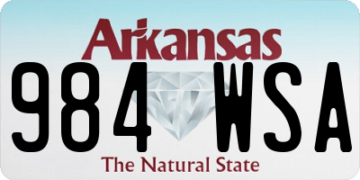 AR license plate 984WSA