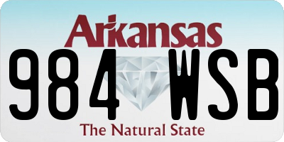 AR license plate 984WSB