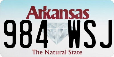 AR license plate 984WSJ