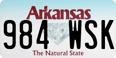 AR license plate 984WSK