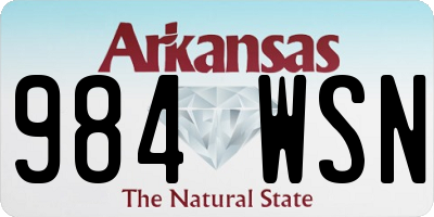 AR license plate 984WSN