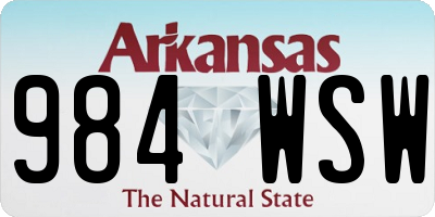 AR license plate 984WSW