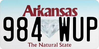 AR license plate 984WUP