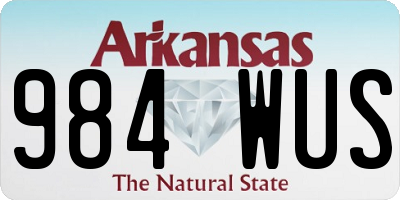AR license plate 984WUS