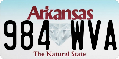 AR license plate 984WVA