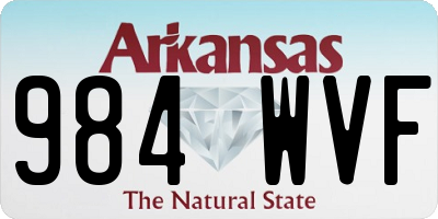 AR license plate 984WVF