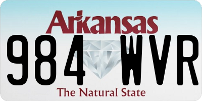 AR license plate 984WVR