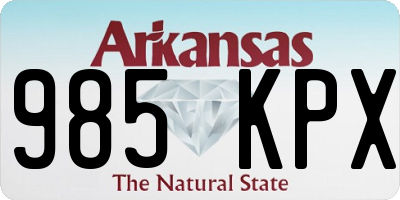 AR license plate 985KPX