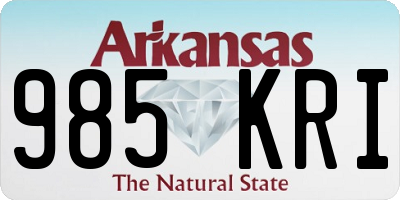 AR license plate 985KRI