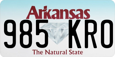 AR license plate 985KRO