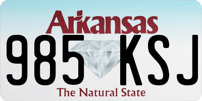 AR license plate 985KSJ