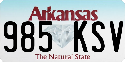 AR license plate 985KSV