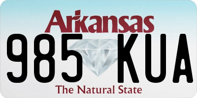 AR license plate 985KUA